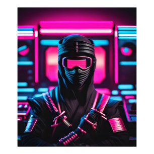 neon ninja foto afdruk