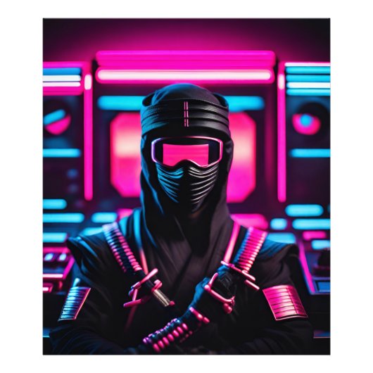 neon ninja foto afdruk (Voorkant)