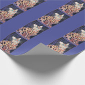 Neon Noir Bengaalse Kat Cadeaupapier (Hoek)
