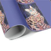 Neon Noir Bengaalse Kat Cadeaupapier (Rol Hoek)