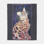 Neon Noir Bengaalse Kat Fleece Deken (Voorkant)