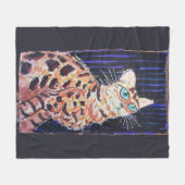 Neon Noir Bengaalse Kat Fleece Deken (Voorkant (Horizontaal))