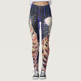 Neon Noir Bengaalse Kat Leggings