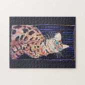 Neon Noir Bengaalse Kat Legpuzzel (Horizontaal)