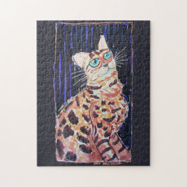 Neon Noir Bengaalse Kat Legpuzzel