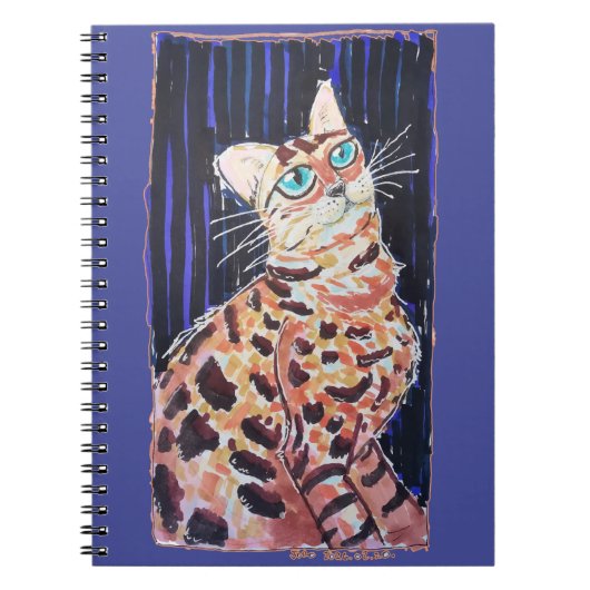 Neon Noir Bengaalse Kat Notitieboek (Voorkant)