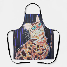 Neon Noir Bengaalse Kat Schort