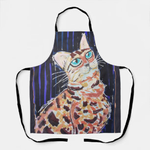 Neon Noir Bengaalse Kat Schort