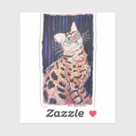 Neon Noir Bengaalse Kat Sticker