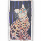 Neon Noir Bengaalse Kat Sticker (Voorkant)