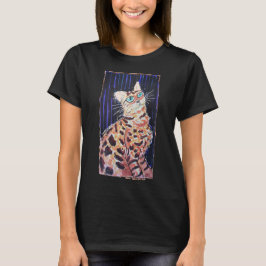 Neon Noir Bengaalse Kat T-shirt