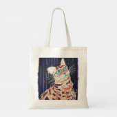 Neon Noir Bengaalse Kat Tote Bag (Achterkant)