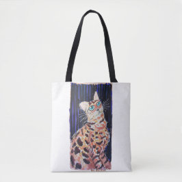 Neon Noir Bengaalse Kat Tote Bag