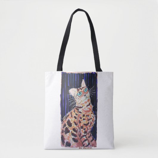 Neon Noir Bengaalse Kat Tote Bag (Voorkant)