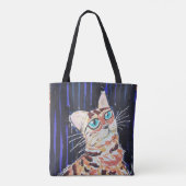 Neon Noir Bengaalse Kat Tote Bag (Achterkant)