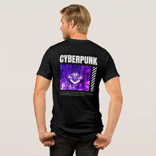 Neon Noir Cyberpunk Embleem Tri-Blend Shirt (Achterkant volledig)