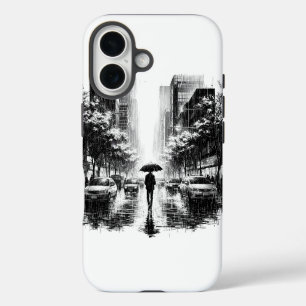Neon Noir Rainy Cityscape iPhone 16 Hoesje