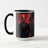 Neon Noir Sphynx Kat in Mafiastijl Mok (Links)