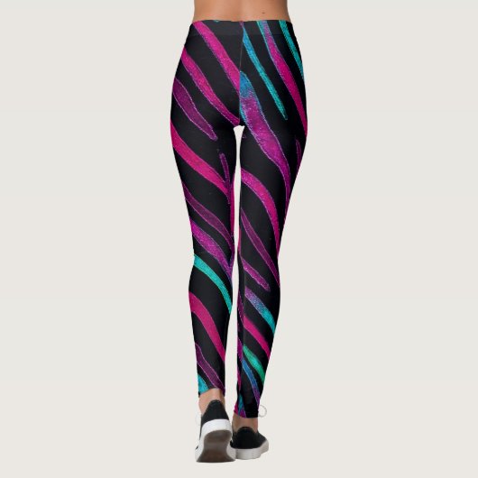 Neon Noir Zebra Pattern Leggings (Achterkant)