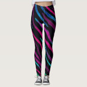 Neon Noir Zebra Pattern Leggings (Voorkant)