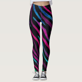 Neon Noir Zebra Pattern Leggings