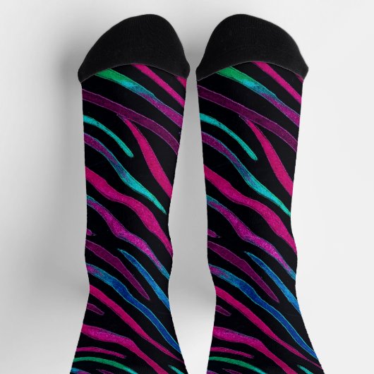 Neon Noir Zebra Pattern Sokken (Top)