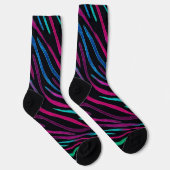 Neon Noir Zebra Pattern Sokken (Rechts)