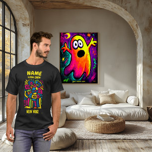Neon Noise Leeuw – Abstracte Geometrische Stam T-shirt