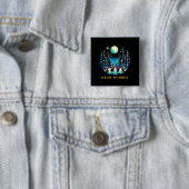 Neon Nomads - Cyberpunk Pixel Art Travel Design Vierkante Button 5,1 Cm (In situ)