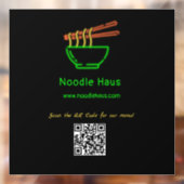 Neon Noodle Bowl Custom Restaurant Raamsticker (Vel 2)