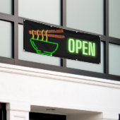Neon Noodle Bowl Open Outdoor Banner (Buitenkant Gebouw)