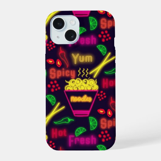 Neon Noodles iPhone 15 Case (Achterkant)