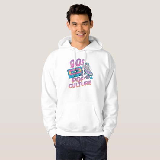 Neon Nostalgia: Bold 90s Retro Vibes Hoodie (Voorkant volledig)