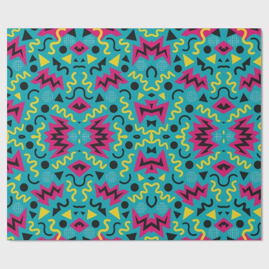 Neon Nostalgia: een gedurfde 90s-remix Cadeaupapier (Vlak)