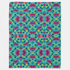 Neon Nostalgia: een gedurfde 90s-remix Fleece Deken