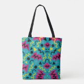 Neon Nostalgia: een gedurfde 90s-remix Tote Bag (Achterkant)