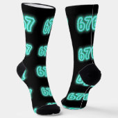 Neon Number 67 Socks, 6-7 Meme Gift, 6-7 Socks Sokken (Gebogen)