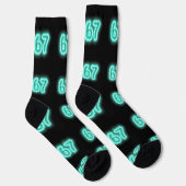 Neon Number 67 Socks, 6-7 Meme Gift, 6-7 Socks Sokken (Rechts)