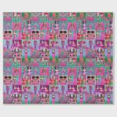 Neon Nutkraker Sugar Plum Fairy Wrapping Paper Cadeaupapier (Vlak)