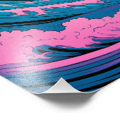 Neon Ocean Waves Neon Art Neon Gallery Art Beach Foto Afdruk (Hoek)