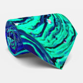 Neon Ocean Waves Stropdas (Opgerold)