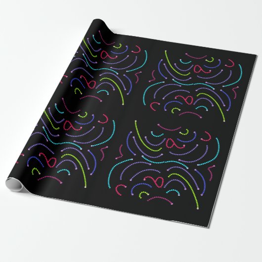 Neon Octagonal Bright Lights Cadeaupapier (Uitgerold)