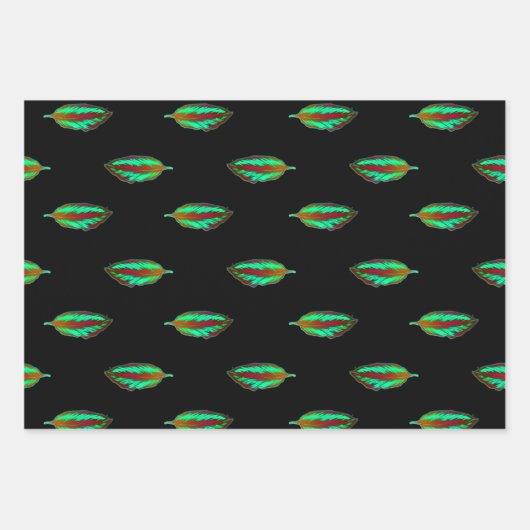 Neon Oerwoud Colorful Leaf Inpakpapier Vel (Voorkant 2)