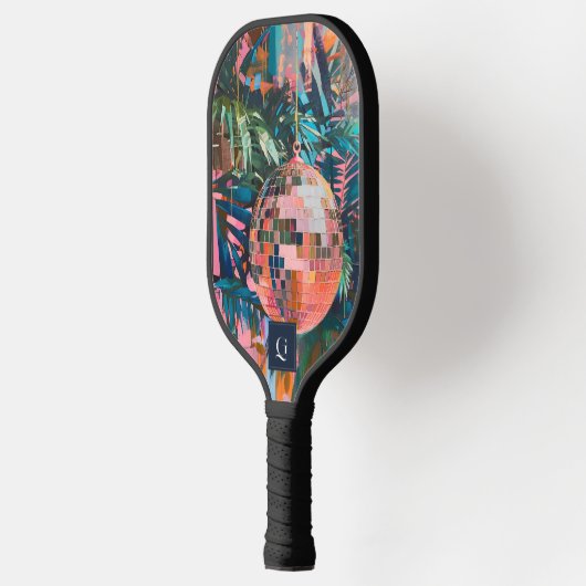 Neon Oerwoud Disco Ball | Funky retro monogram Pickleball Paddle (Links)
