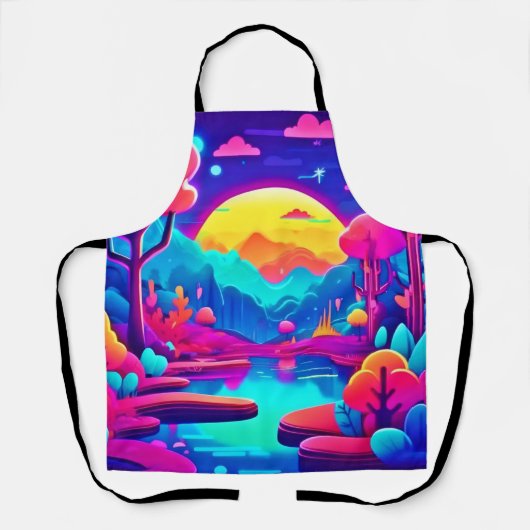 Neon Oerwoud Dream Art Schort (Voorkant)