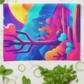 Neon Oerwoud Dream Art Theedoek (Gevouwen)
