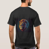 Neon Oerwoud: Geometric Lion T-Shirt Design (Achterkant)