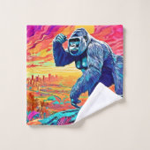 Neon Oerwoud Gorilla Urban Fantasy Bad Handdoek (Wasdoekje)