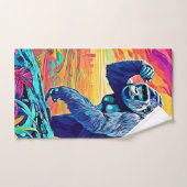 Neon Oerwoud Gorilla Urban Fantasy Bad Handdoek (Handdoek)