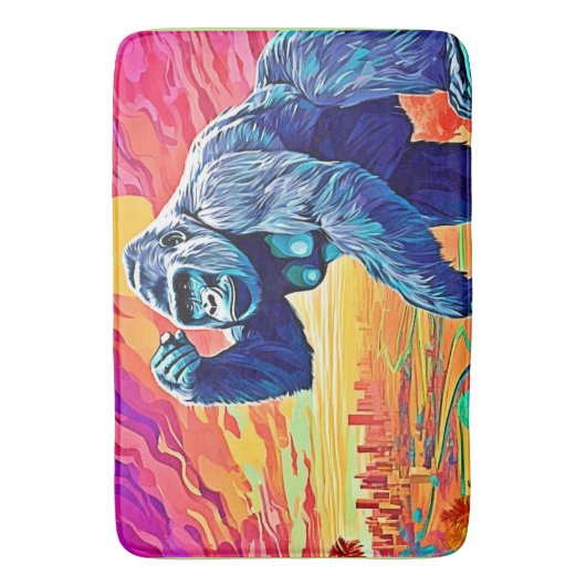 Neon Oerwoud Gorilla Urban Fantasy Badmat (Voorkant Verticaal)